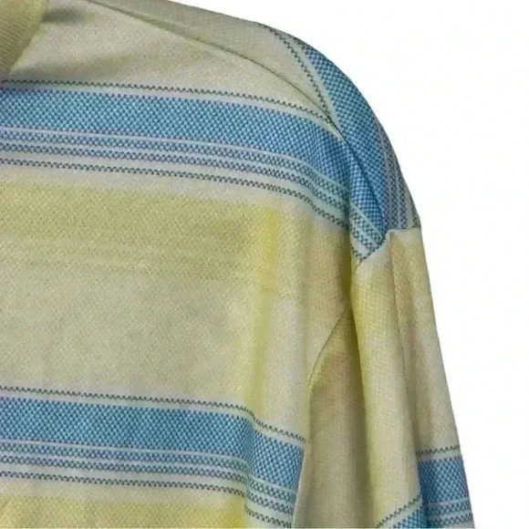 Jack Nicklaus Men's Large Yellow Striped Polo Shirt Short Sleeve Golf Casualp - Picture 2 of 7